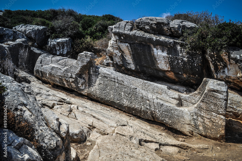 Lying statue in Naxos