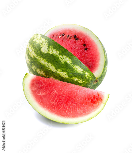 cut water melon isolated on white