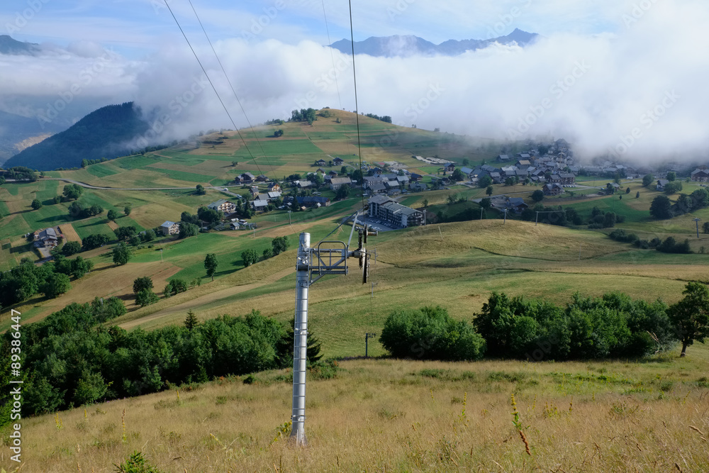 skiing landscape in the summer time skiing landscape in the summer time