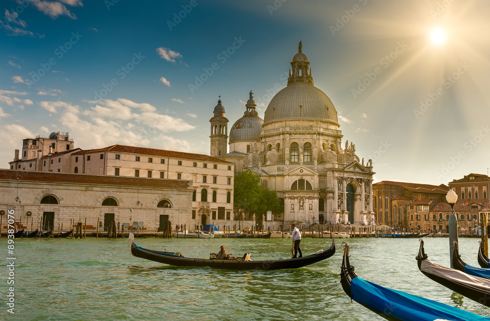 Canal Grande and Basilica di Santa Maria della Salute, Venice. Italy