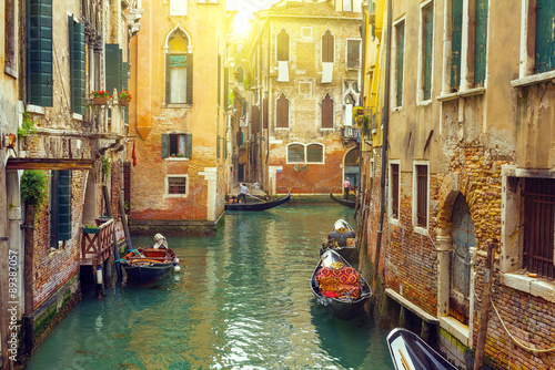 Canal with gondolas in Venice, Italy   © Ekaterina Belova