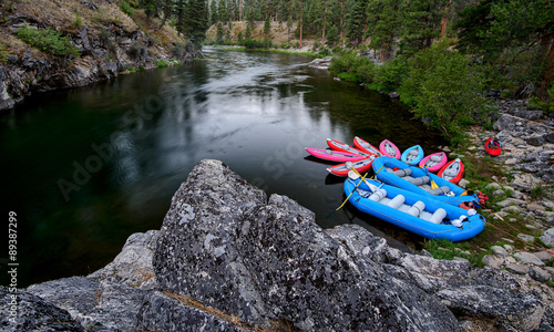 Colorful Boats on the Salmon River