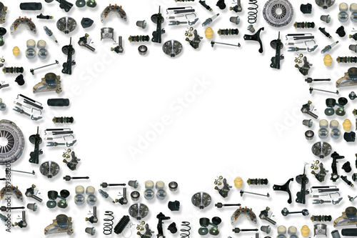 Spare parts car on the white background