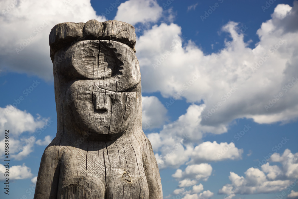Wooden statue of the idol. Wooden statue of the idol.