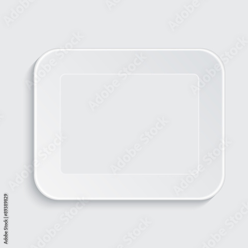 Vector modern white plastic tray