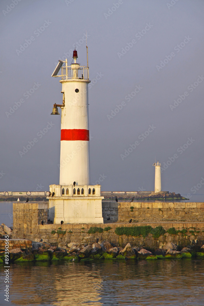 Lighthouse at Bosphorus strait in Istanbul, Turkey