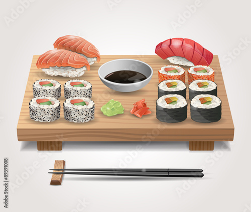Vector Sushi Set