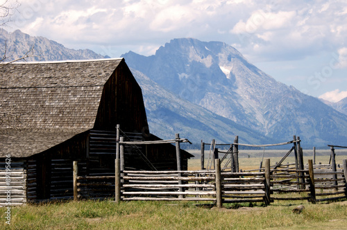 Famous historic Moulton Barn at Grand Teton National Park photo