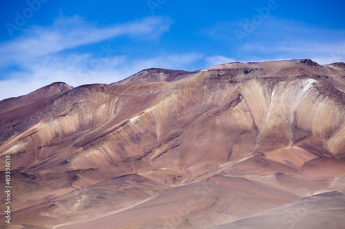 Atacama Mountain with blue sky in Eduardo Avaroa Park