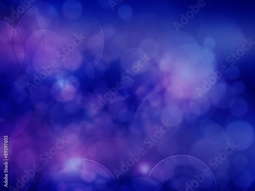 Lights on blue background bokeh effect