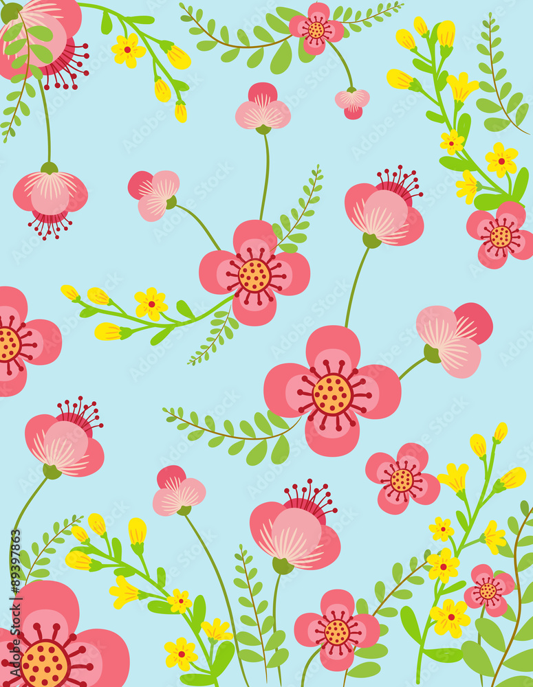 Obraz premium sweet pink and yellow flowers