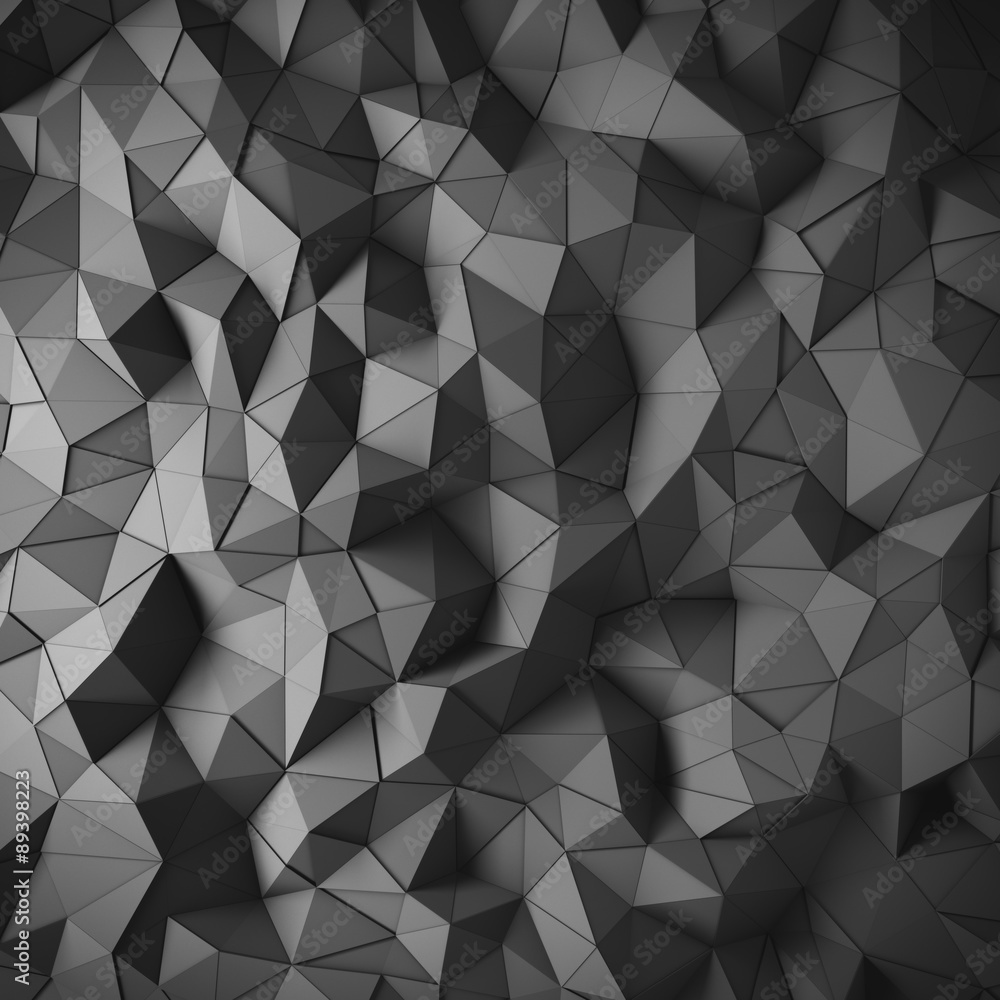 Fototapeta Abstrakcjonistyczna czarna 3D wieloboka geometryczna aspekt tła mozaika robić edgy trójbokami