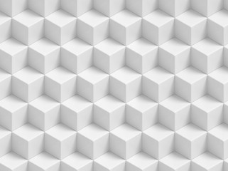 Papier peint photo Couloir et Hall Cubes blancs géométriques abstraits 3D  © 123dartist