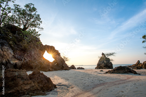 Colorful dawn over the sea photo