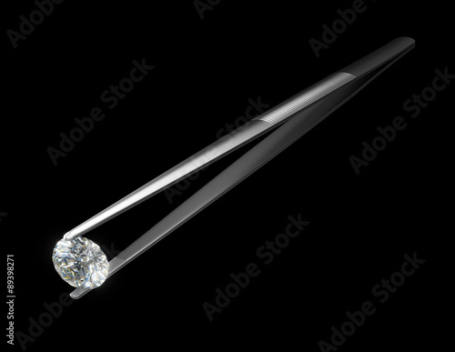 Wallpaper Mural Luxury diamond in tweezers closeup with dark background Torontodigital.ca
