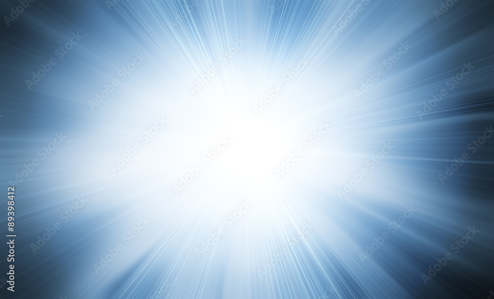 Abstract blue sunray light flare background