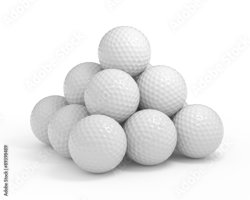 Isolated golf ball pyramide with clipping path