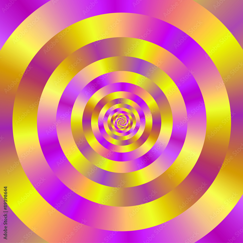 Yellow and Pink Spiral Rings / A digital abstract fractal image with a ringed spiral design in yellow and pink. Yellow and Pink Spiral Rings / A digital abstract fractal image with a ringed spiral design in yellow and pink.