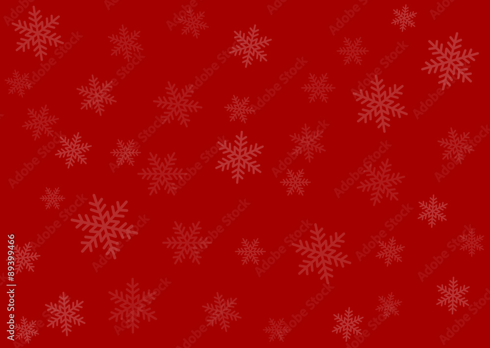 Merry Christmas red wrapping paper background with snowflakes Stock Vector