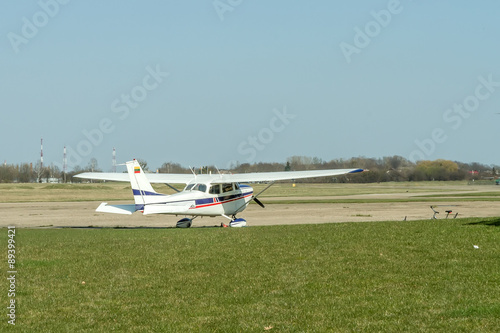 sport airplane preparing to flight