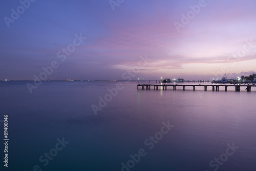 Caribbean sunset over the docks © Shakzu