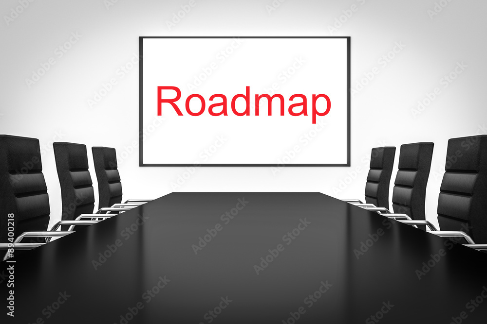 conference room with whiteboard roadmap Stock Illustration | Adobe Stock