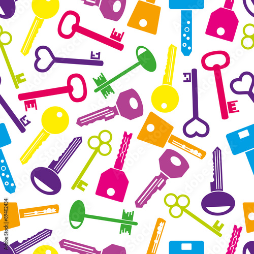 various color keys icons seamless pattern eps10