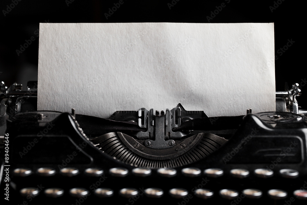 typewriter with paper sheet. Space for your text - obrazy, fototapety, plakaty 