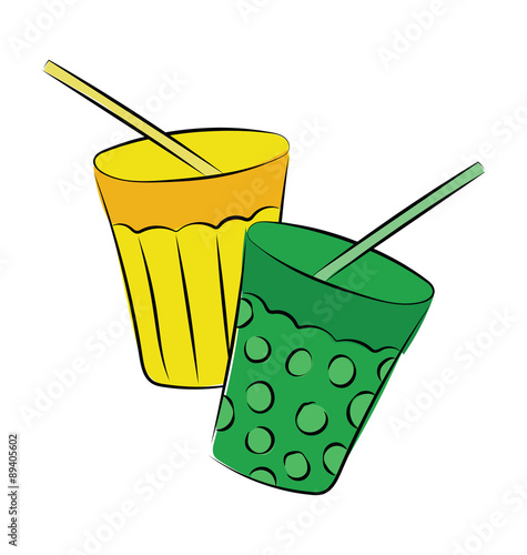 Soft Drink Hand Drawn Colored Vector Icon
