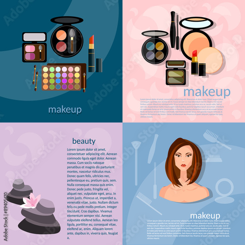 Makeup brushes hadows professional make-up details cosmetology 