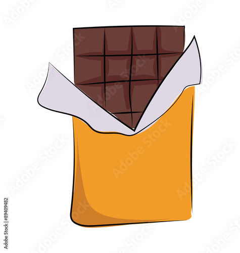 Chocolate Hand Drawn Colored Vector Icon
