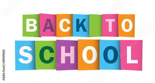 BACK TO SCHOOL Multicoloured Vector Letters Icon