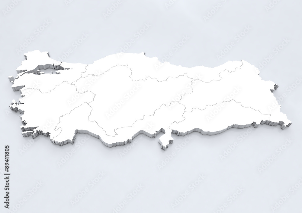 Türkei mit seinen Gebieten mit hohem Detailgrad V1 Türkei mit seinen Gebieten mit hohem Detailgrad V1