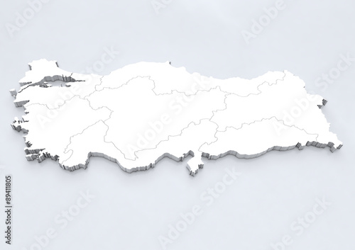 Türkei mit seinen Gebieten mit hohem Detailgrad V1