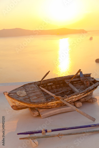 Old boat in Firostefani  Santorini