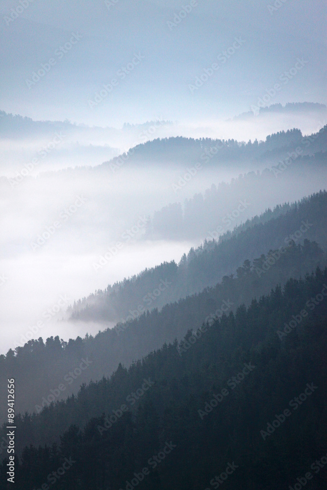 Fototapeta premium montes entre niebla país vasco 0315-f15