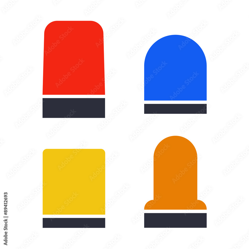 Set of siren icon police, ambulance, emergency. Set of siren icon police, ambulance, emergency.