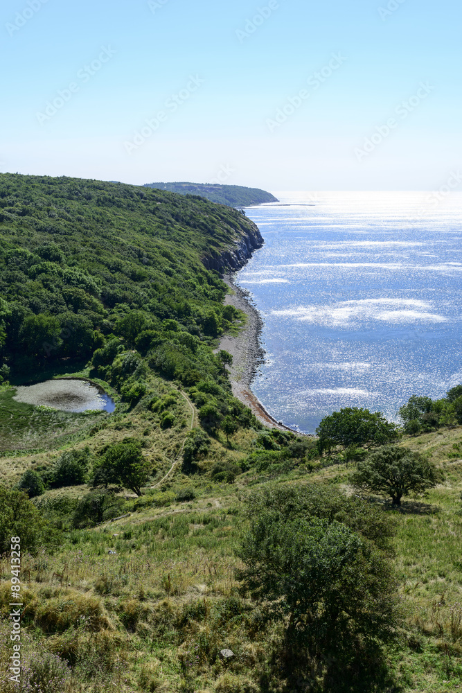 Bornholm island landscape near the Hammershus castle ruin, Denmark.