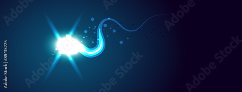 fibra ottica, stella cadente, particella, particelle