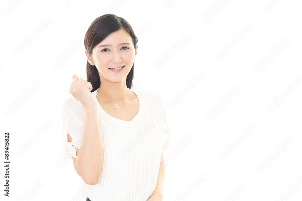 ガッツポーズの女性 ガッツポーズの女性