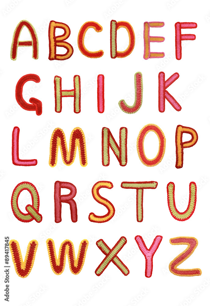 Knitted alphabet Knitted alphabet