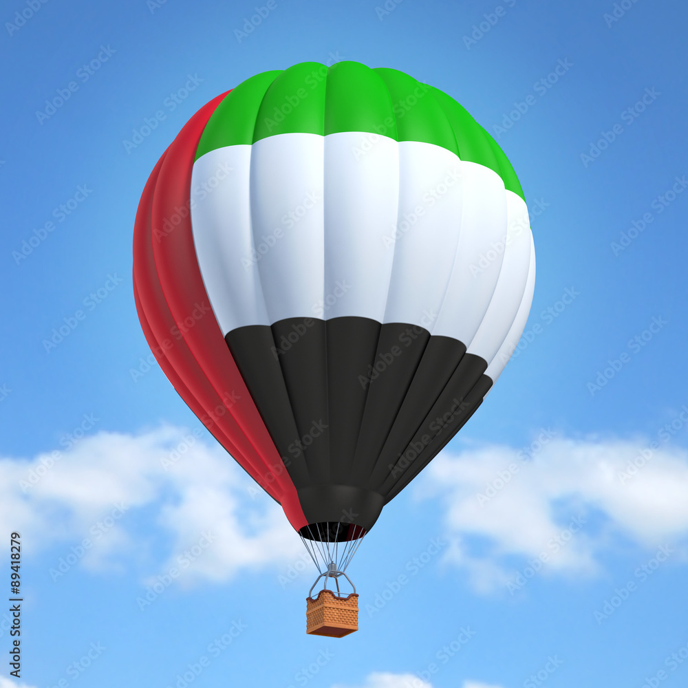 Naklejka premium Hot air balloon with United Arab Emirates flag