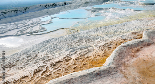 Pamukkale  Turkey  travertine pools with mineral hot water