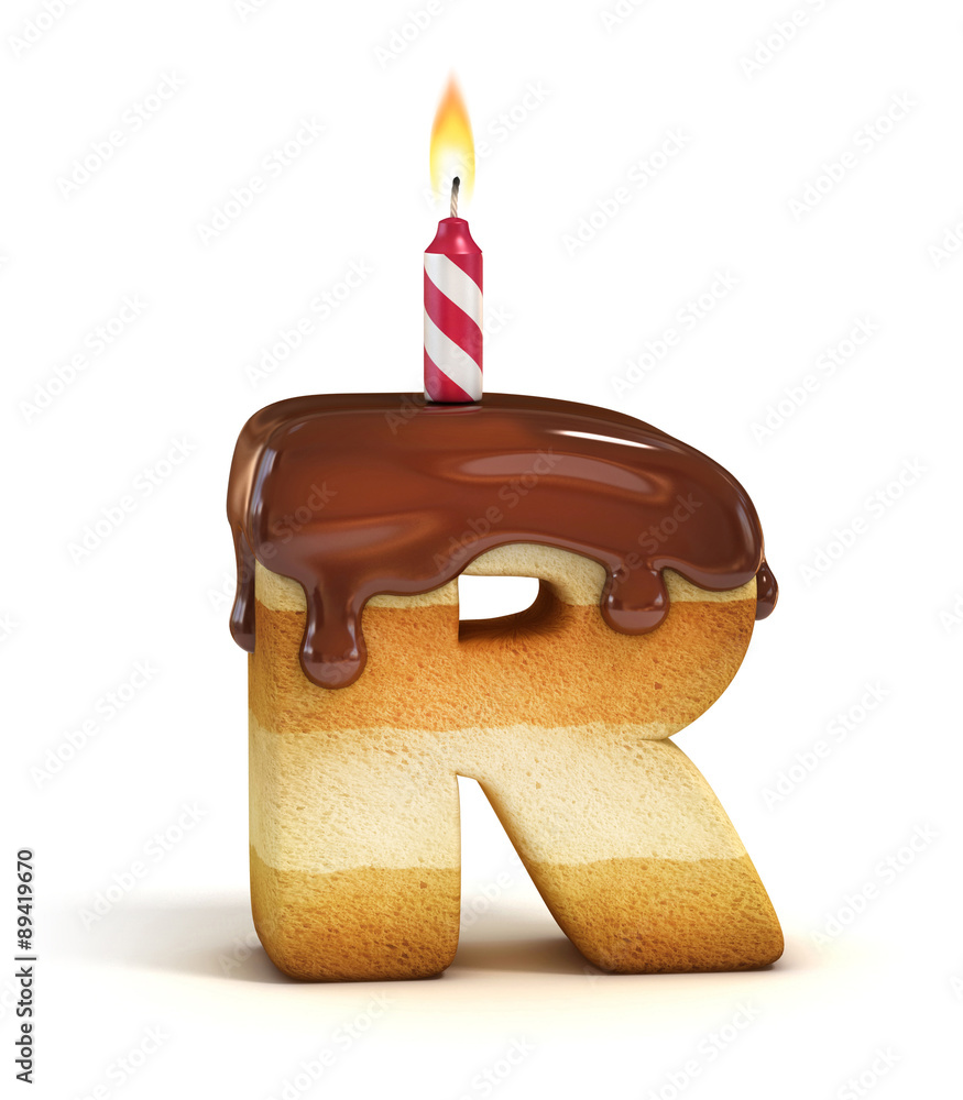 Birthday cake font letter R Stock Illustration | Adobe Stock