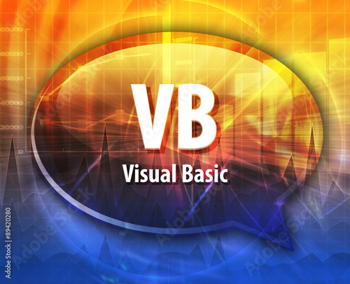 VB acronym definition speech bubble illustration