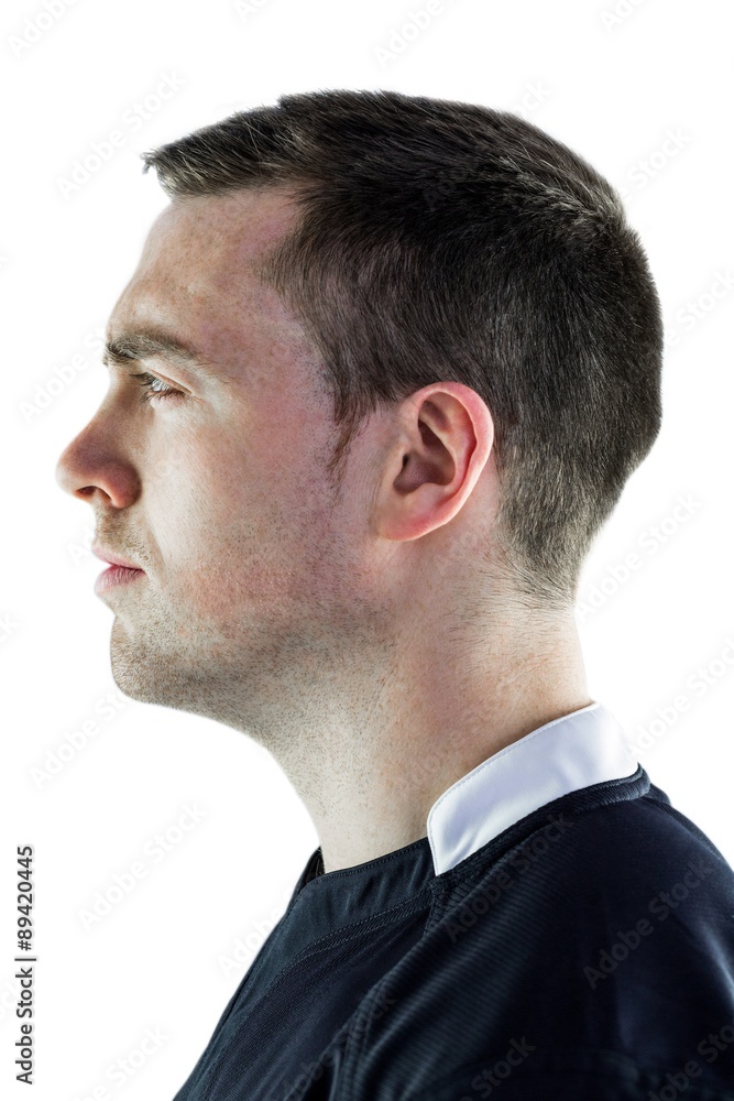 Obraz premium Rugby player on a profile view