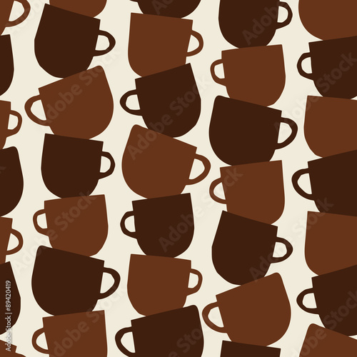 Seamless pattern coffee cups. コーヒーカップのパターン