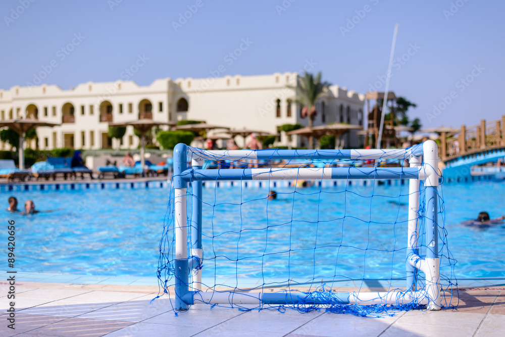 Swimming pool at a coastal tropical resort