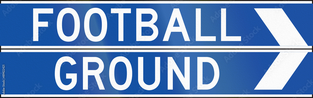 Australian guide sign - Football ground on the right Australian guide sign - Football ground on the right