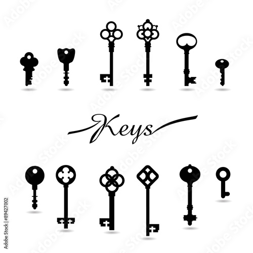 Vector Illustration of Vintage keys.